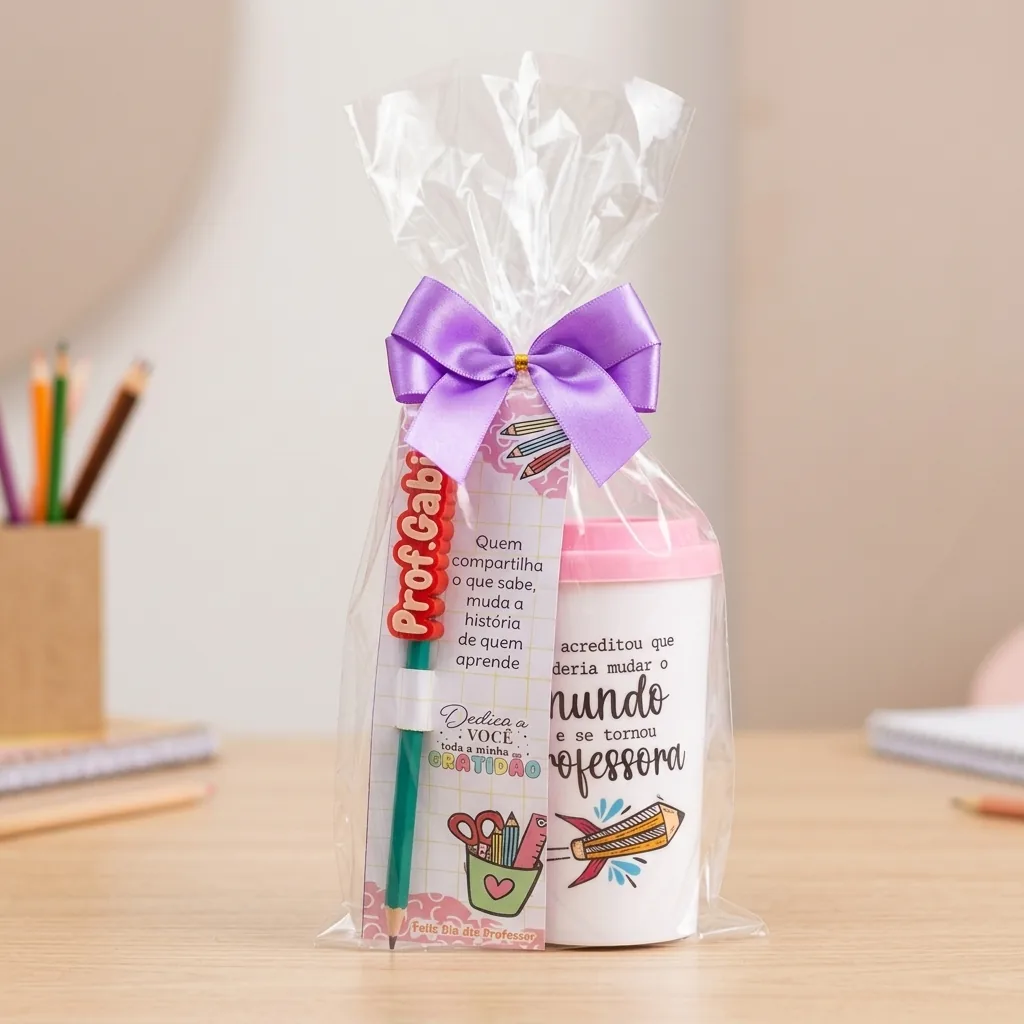 Kit Copo + Caneta Professora